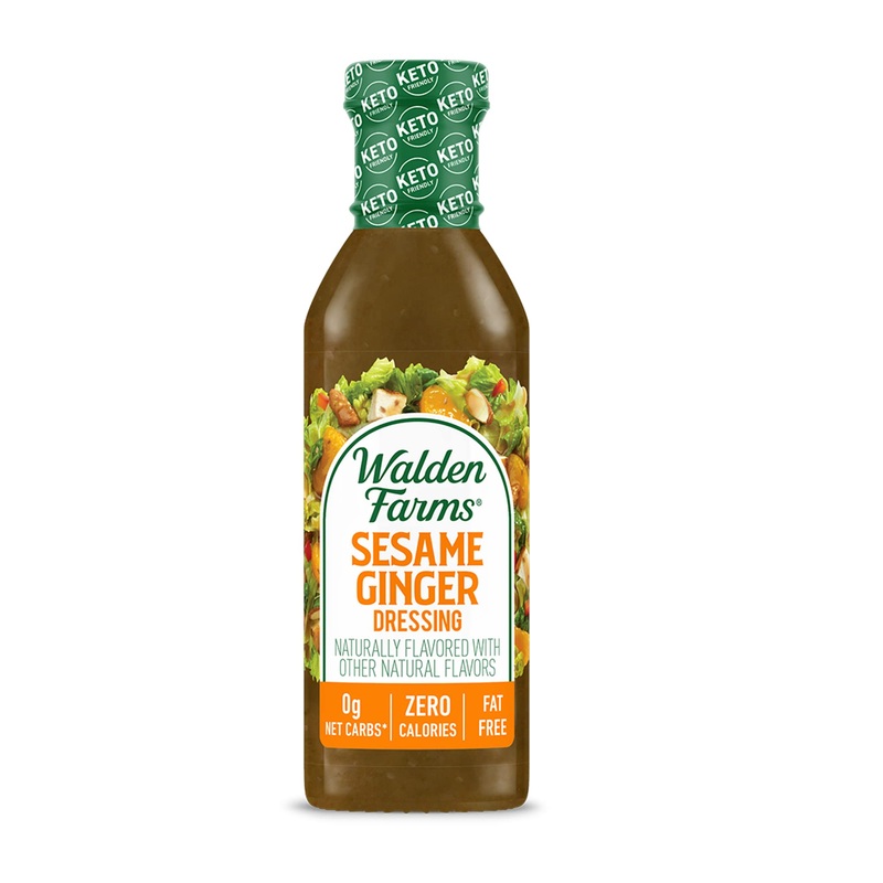 Walden Farms Sesame Ginger Salad Dressing, 12 Fl Oz – Zero Calorie, Low Fat, Gluten Free Dressing for Healthy Eating