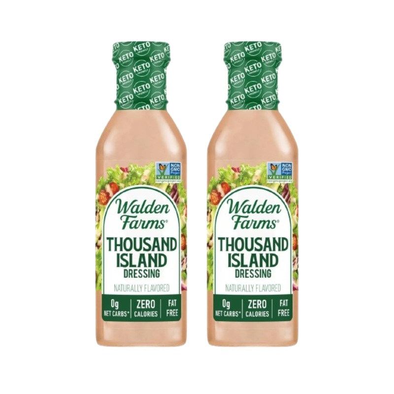 Walden Farms Thousand Island Dressing – Calorie-Free, Gluten-Free, Low Carb, Keto-Friendly, Sugar-Free, Creamy Thousand Island F