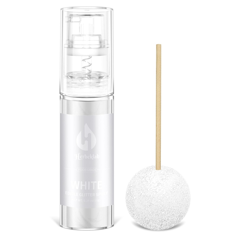 White Edible Glitter Spray – 10G Edible White Glitter For Cakes Food Grade Shimmer Powder Cake Sprinkles For Cookie Decorating C