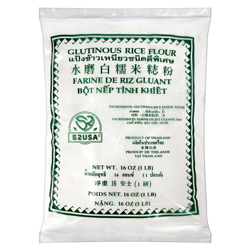 52Usa Glutinous Rice Flour 16 Ounce (Basic), 1 Pound (Pack Of 1), Rice Flour For Baking Or Cooking, Product Of Thailand, All Nat