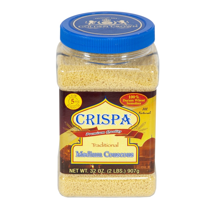 Crispa Premium Quality Traditional Medium Couscous – 32 Oz (2Lb), All Natural Durum Wheat Semolina, Low In Fat Having No Cholest