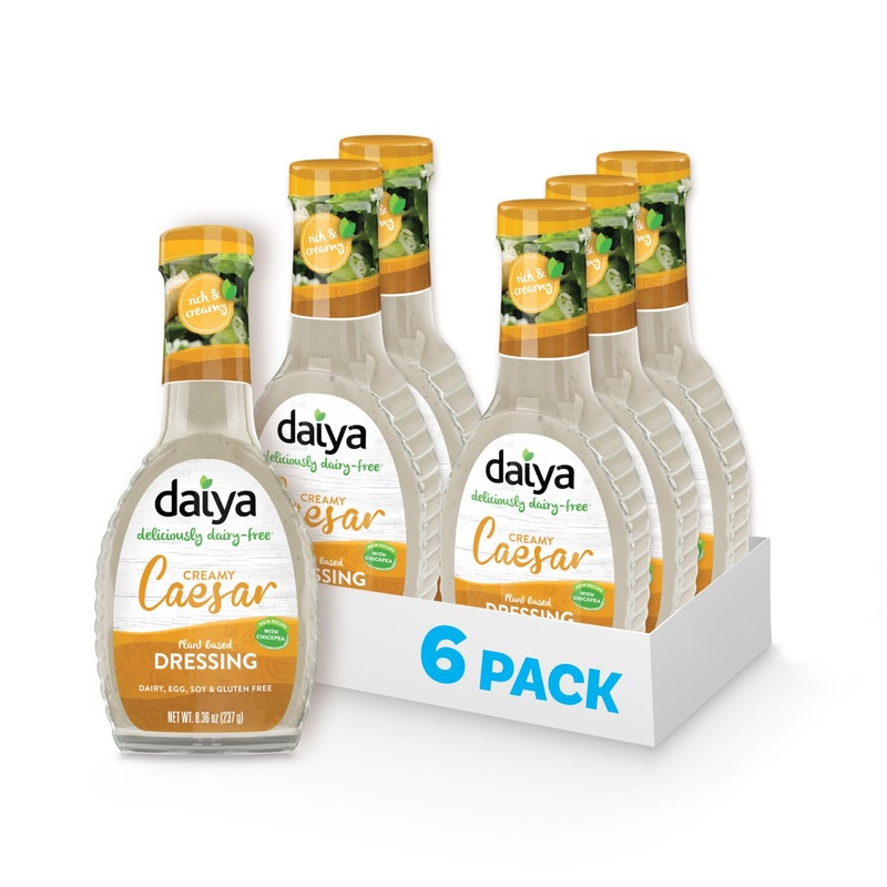 Daiya Dairy Free Creamy Caesar Salad Dressing, Gluten Free Plant Based Condiment, Vegan Dipping Sauce, 8.36 Oz (Pack Of 6)