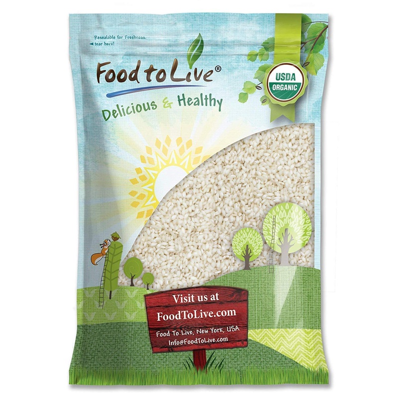Food To Live Organic Arborio Rice, 10 Pounds Non-Gmo, Short-Grain White Rice Variety, Superfino, Vegan, Kosher, Bulk. Creamy Tex