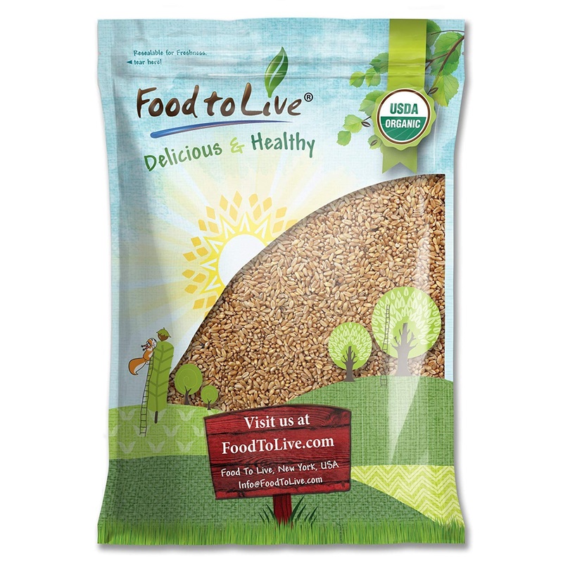 Food To Live – Organic Hard Red Wheat Berries, 10 Pounds Non-Gmo, Kosher, Raw, Sproutable, Vegan, Sodium And Sugar Free