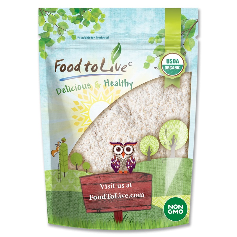 Food To Live Organic Hulled Buckwheat Flour, 1 Pound Non-Gmo, Finely Milled Raw Groats, Kosher, Vegan Powder. Good Source Of Fib