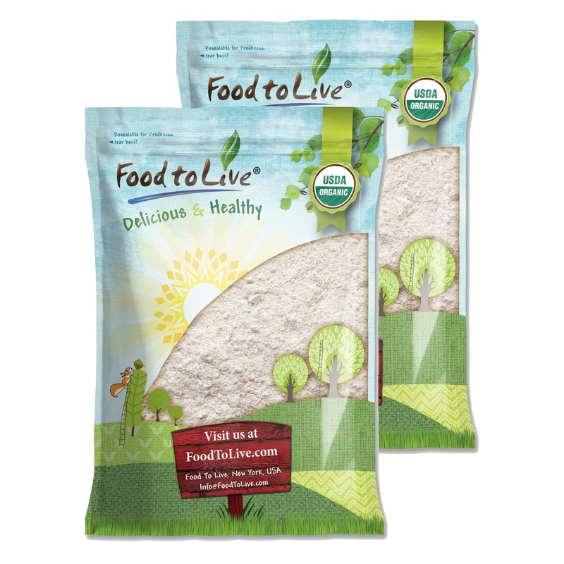 Food To Live Organic Hulled Buckwheat Flour, 16 Pounds Non-Gmo, Finely Milled Raw Groats, Kosher, Vegan Powder. Good Source Of F