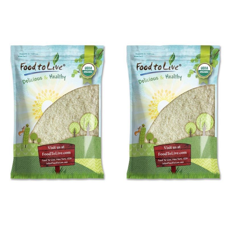Food To Live Organic White Basmati Rice, 25 Pounds – Non-Gmo, Long-Grain Rice Variety, Fragrant, Kosher, Vegan, Bulk. Non-Irradi