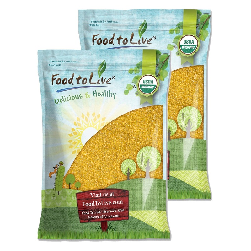 Food To Live Organic Yellow Polenta, 20 Pounds – Non-Gmo Yellow Corn Grits, Ground Cornmeal, Quick Cooking, Vegan, Kosher, Bulk,