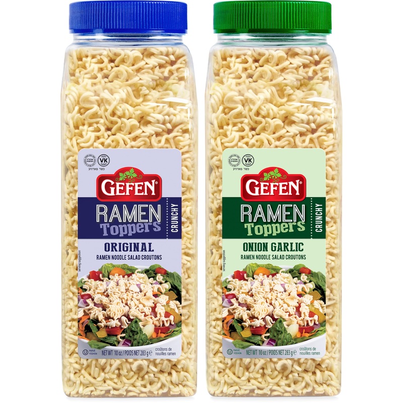 Gefen Ramen Salad Toppers Variety Pack, 10 Oz (2 Pack) | Ready To Use | Crunchy Salad Topping | Ramen Noodle Crunch | Soup Toppe