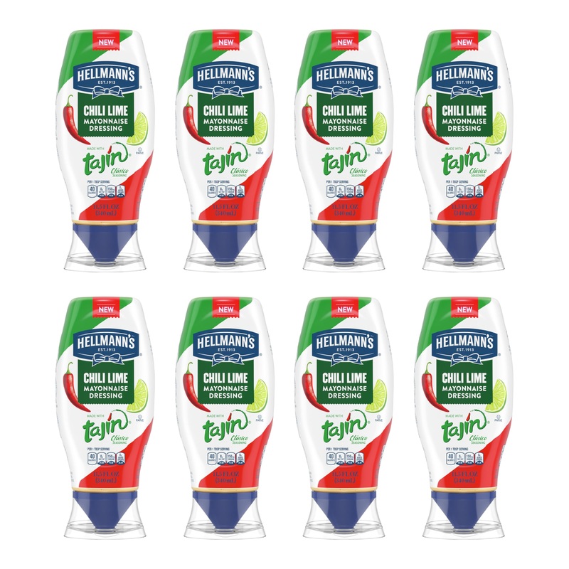 Hellmann’S Mayonnaise Dressing 8 Count Chili Lime For Grilled Corn, Tacos, Grain Bowls & More, With Taj  N Cl  Sico Seasoning, R