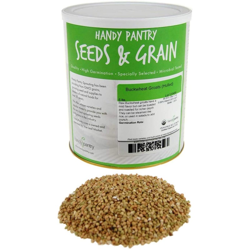Hulled Buckwheat Groats- 5 Lbs – Certified Organic Buck Wheat Groats- Sprouting Seed, Gardening, Planting, Edible Seeds, Emergen