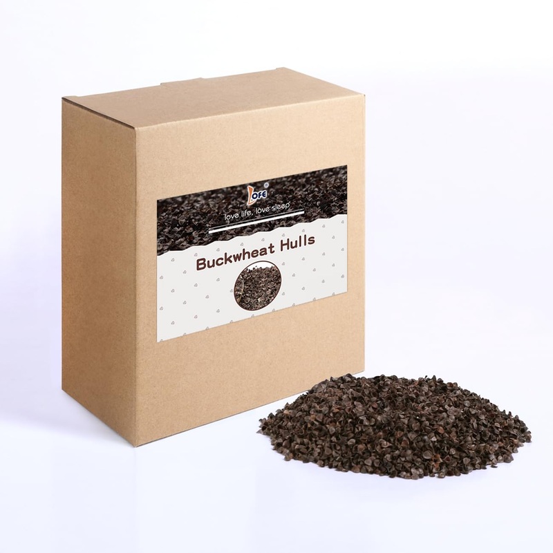 Lofe Buckwheat Hulls – 9 Lbs Pillow Fillings, Stuffing Bulks, 100% Organic Buckwheat Pillow Replacement