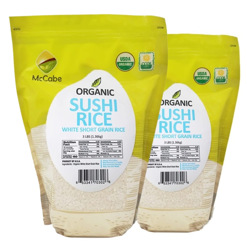 Mccabe Organic Short Grain White Sushi Rice – Sticky White Rice | Rich In Fibers And Minerals | Usda And Ccof Certified Organic