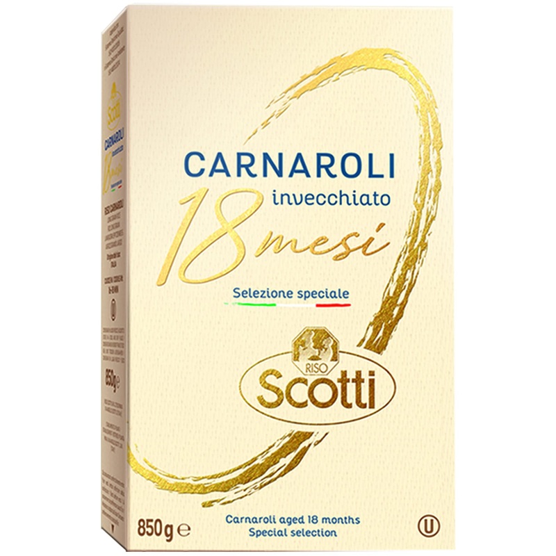 Riso Scotti Premium Carnaroli Rice, Aged For 18 Months, 1.87 Lbs (850G) Product Of Italy, Chef Selected, Gluten Free, Non Gmo, V