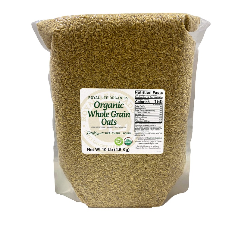 Royal Lee Organics Usda Certified Organic Gluten Free Oat Groats 10Lbs (Pack Of 5)