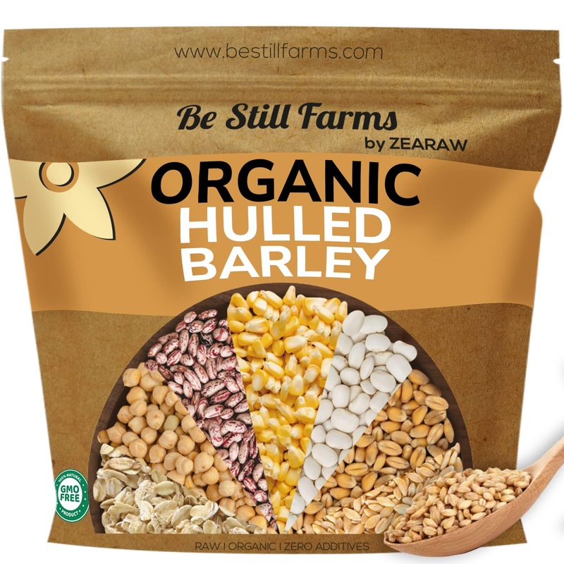 Be Still Farms Organic Hulled Barley Grain (2.8Lb) – Whole Barley Groat Seed Bulk – Great For Soup, Flour, Cereal, Home Brewing,
