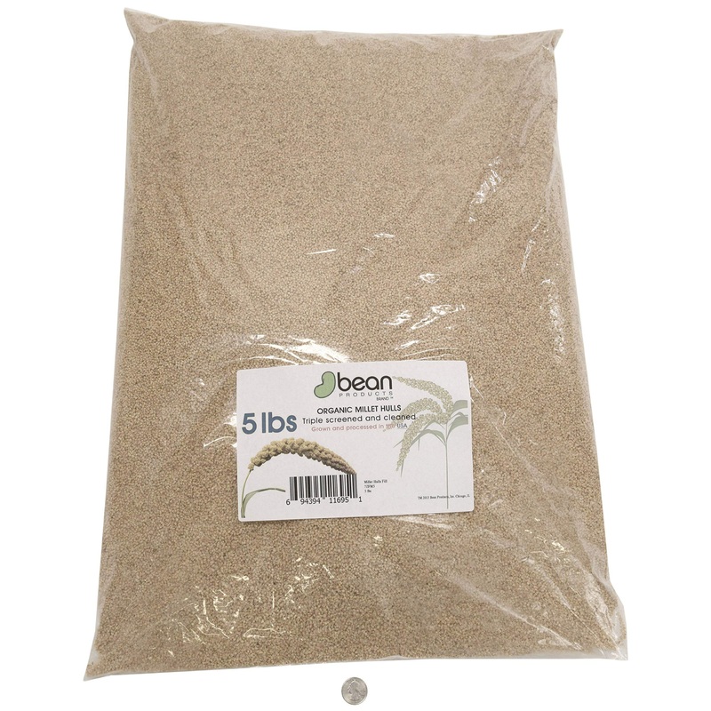 Bean Products Organic Millet Hulls | 100% Organically Grown In The Usa | Great For Filling Pillows, Yoga Bolsters, Cushions & Mo