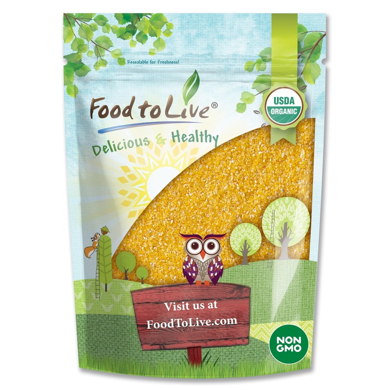 Food To Live Gluten-Free Organic Yellow Polenta, 1 Pound – Premium Italian Stone-Ground Cornmeal, Non-Gmo, Vegan, Kosher – Perfe