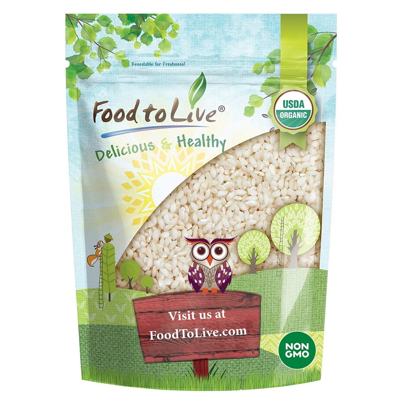 Food To Live Organic Arborio Rice, 2 Pounds – Non-Gmo, Short-Grain White Rice Variety, Superfino, Vegan, Kosher, Bulk. Creamy Te