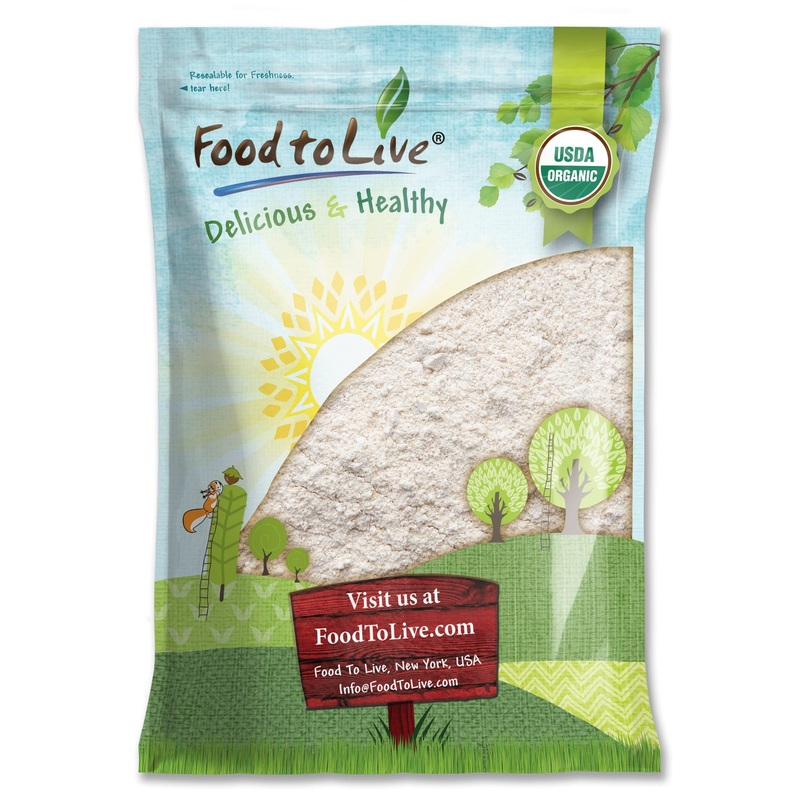 Food To Live Organic Hulled Buckwheat Flour, 8 Pounds Non-Gmo, Finely Milled Raw Groats, Kosher, Vegan Powder. Good Source Of Fi