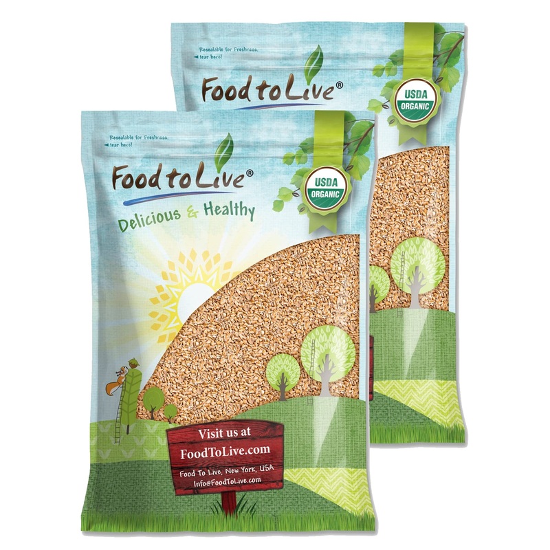Food To Live Organic Italian Steel Cut Farro, 20 Pounds – Non-Gmo, Cracked Pearled Wheat Grain, Non-Irradiated, Vegan, Bulk. Eas