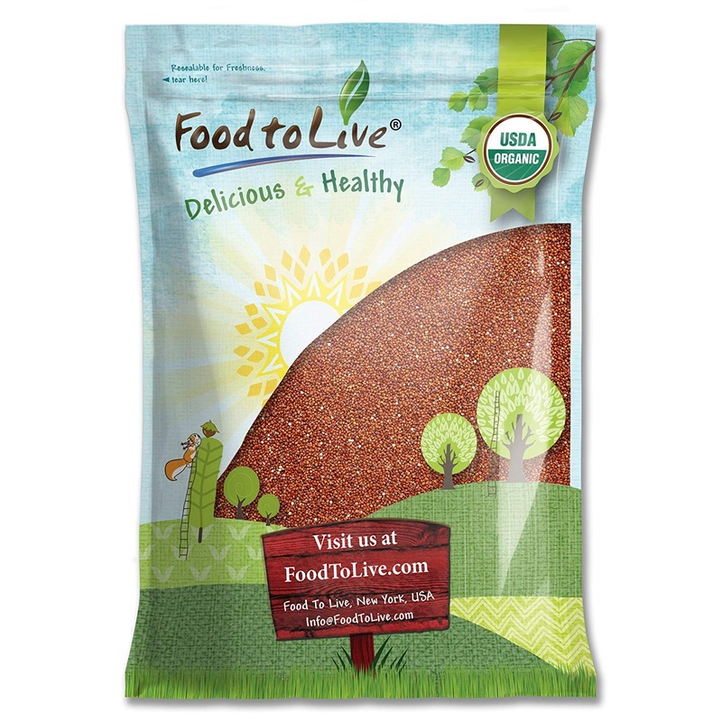 Food To Live – Organic Red Quinoa, 15 Pounds Non-Gmo, Whole Grain, Kosher, Vegan, Sirtfood, Bulk. Rich In Essential Amino Acids,