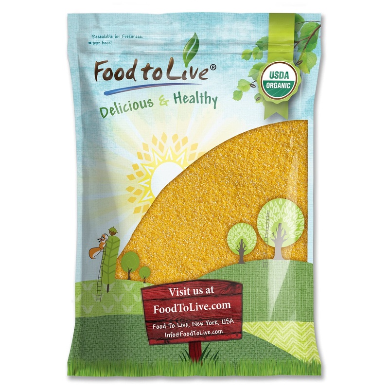 Food To Live Organic Yellow Polenta, 10 Pounds – Non-Gmo Yellow Corn Grits, Ground Cornmeal, Quick Cooking, Vegan, Kosher, Bulk,