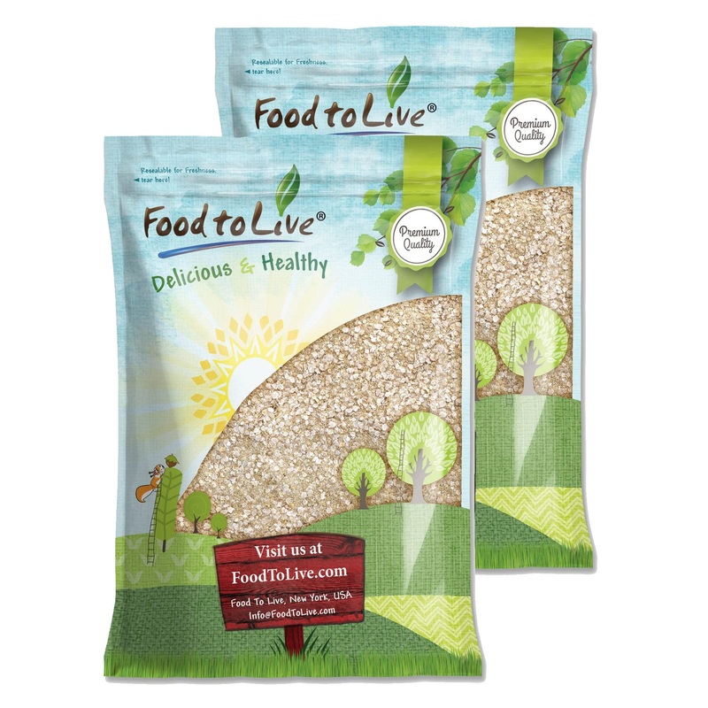 Food To Live White Quinoa Flakes, 16 Pounds Pressed Seeds, Whole Grain, Raw, Kosher, Vegan. High In Protein, Riboflavin. Great O