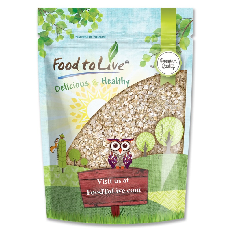 Food To Live White Quinoa Flakes, 8 Oz Pressed Quinoa Seeds, Whole Grain, Raw, Kosher, Vegan. High In Protein, Riboflavin. Great