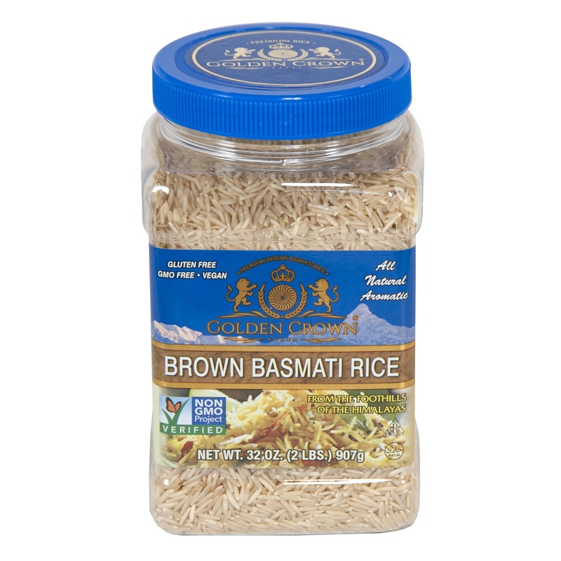 Golden Brown Basmati Rice – 32 Oz (2Lb), Naturally Aged Long Grain Aromatic Rice For Biryani, Palao And Pilaf, Tasty And Delicio