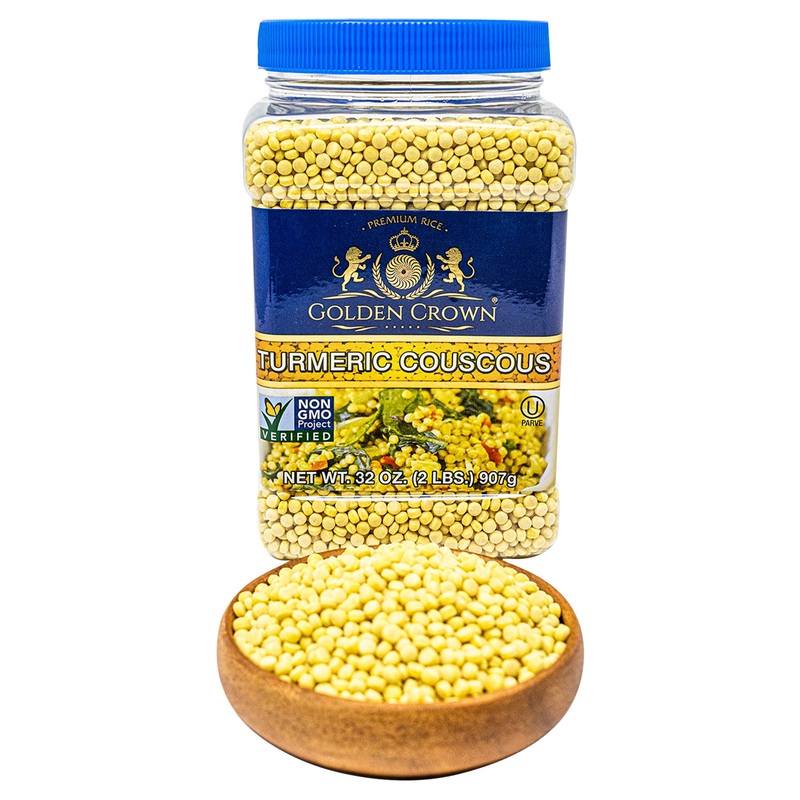 Golden Crown Premium Turmeric Couscous – 32 Oz (2Lb), Premium Quality Non Gmo Project Verified, Having No Cholesterol Vegan + Na