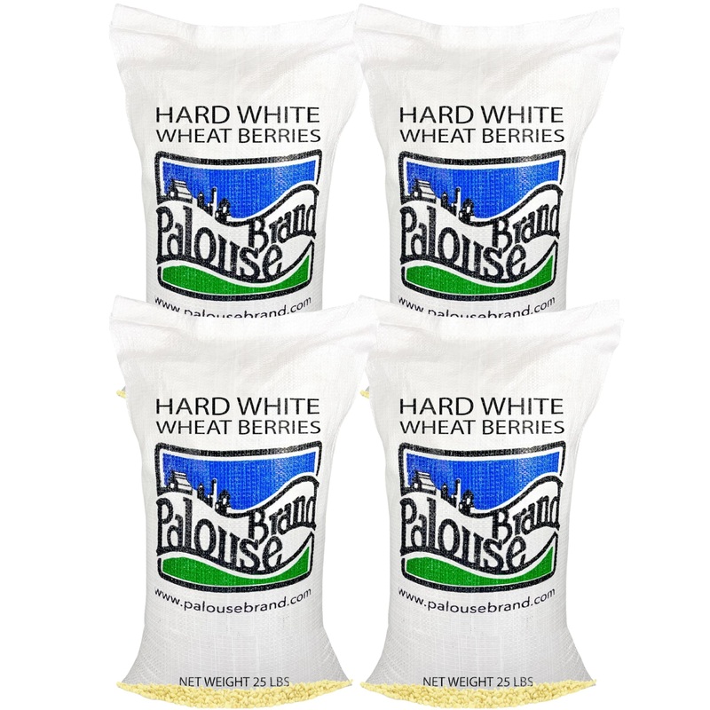 Hard White Wheat Wheat Berries | 100 Lbs | Desiccant Free | Sproutable | Non-Gmo Project Verified | Kosher