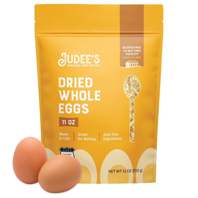 Judees Dried Whole Egg Powder 11 Oz – Baking Supplies – Delicious And 100% Gluten-Free – Great For Breakfast, Baking, And Campin