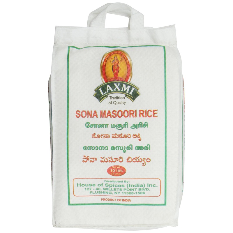 Laxmi All-Natural Sona Masoori (Golden Ivy) Rice, 10 Pounds