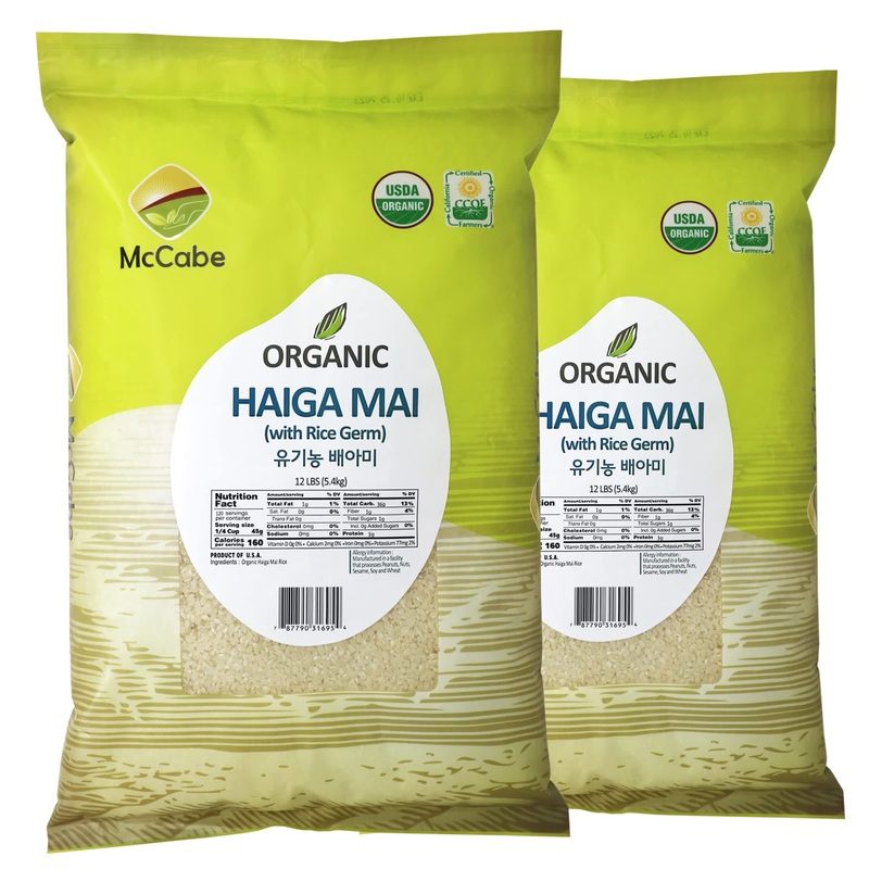 Mccabe Organic Haiga Mai Rice – Haiga Rice 12 Lbs Pack Of 2 – Rich In Fiber & Minerals | Usda And Ccof Certified | Product Of Us