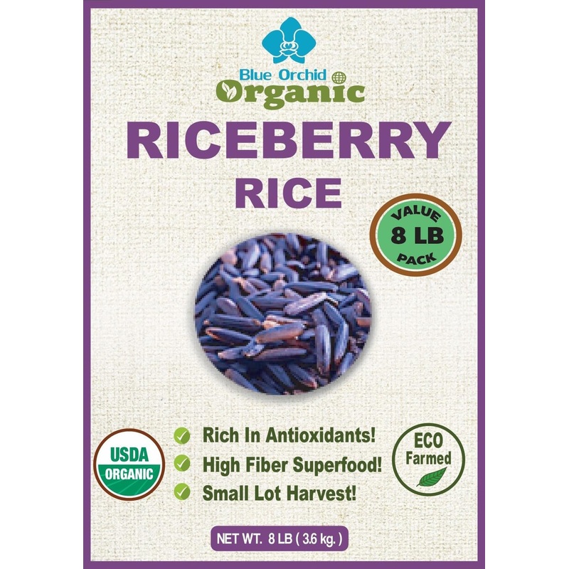 Organic Riceberry Rice Value Pack – Purple Thai Black Jasmine Rice – Usda Certified – Premium Freshness – Small Lot Harvest Dire