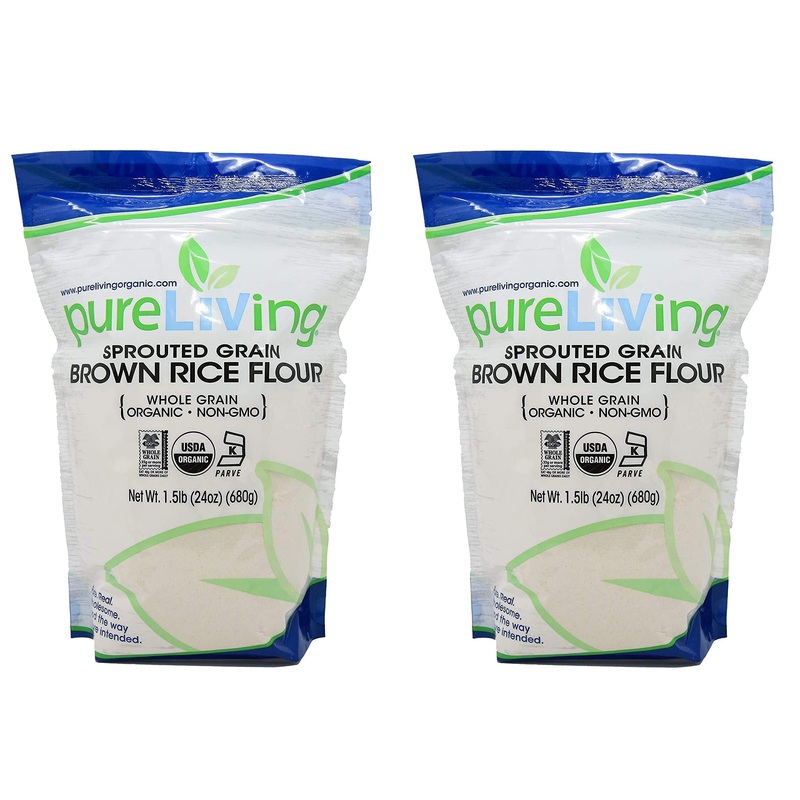 Pure Living Liv Organic Sprouted Brown Rice Flour – 24 Oz – Pureliving (Pack Of 2) – Mildly Sweet And Aromatic, It Acclimates It