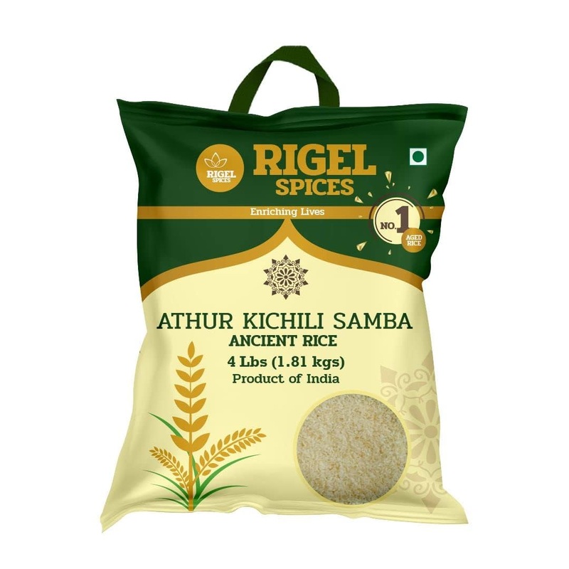 Rigel Spices | Athur Kichili Samba Rice (10Lbs) | Aged 12+ Months | Gluten Free | Ancient Rice From India