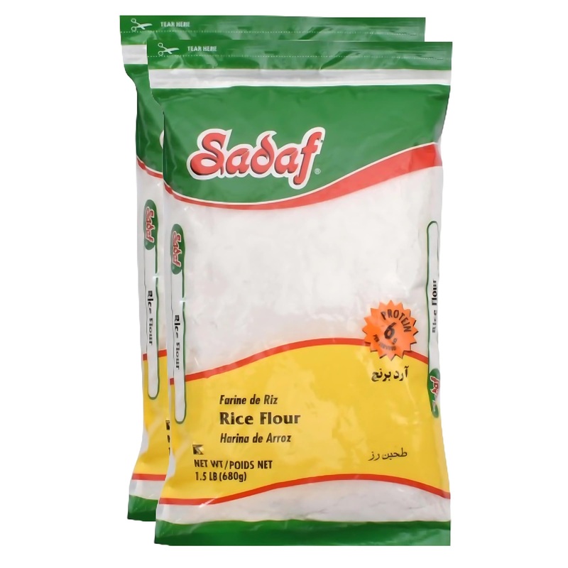 Sadaf Rice Flour – Pure White Rice Flour For Baking Or Cooking 1.5 Lb (Pack Of 2)