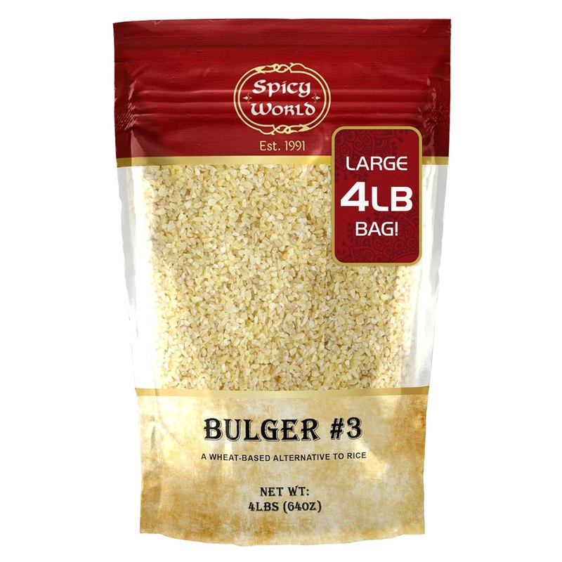 Spicy World Bulgur Coarse #3, 4 Lb Bag | Excellent Usa Grown Bulgur Wheat For Tabouleh | 100% Natural & Pure | Great For Vegan R
