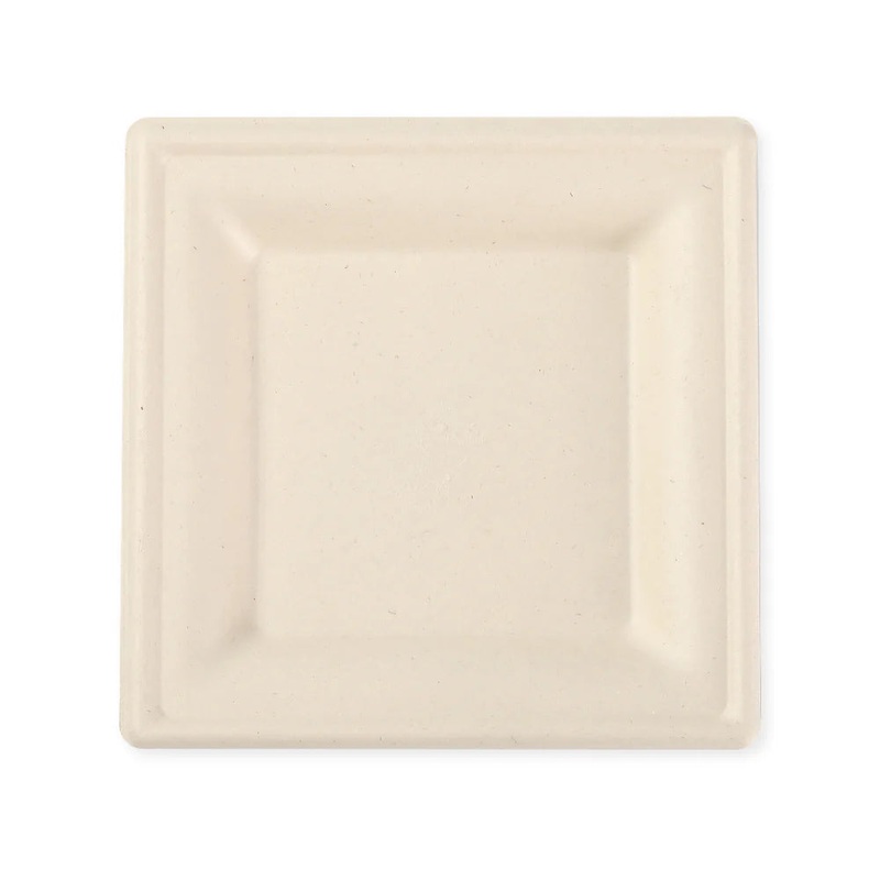 10×10″ Disposable Bamboo Square Plates – 50 Plates