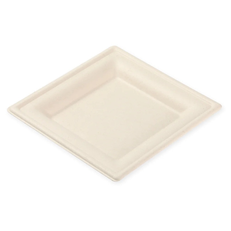 6.5″ Disposable Bamboo Square Plates – 50 Plates