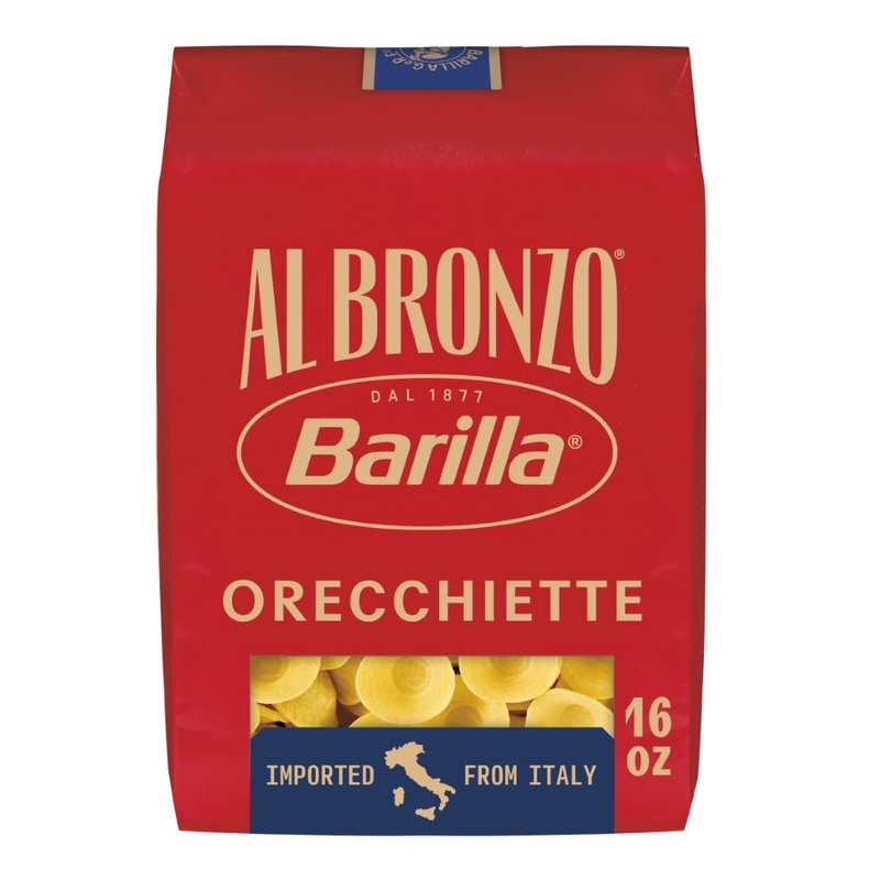 Barilla Al Bronzo Orecchiette Pasta, 16 oz – Authentic Italian Pasta, Perfect for Soups and Salads, Pack of 1