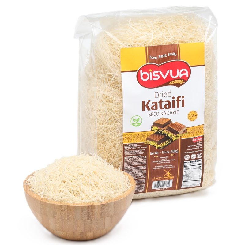 Bisvua Premium Dried Kataifi 500G (17.6 Oz) – Perfect For Viral Dubai Chocolate Bar Pistachio Stuffed Desserts Knafeh, Kunafa, A