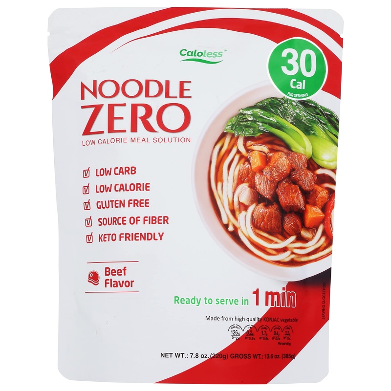 Caloless Konjac Shirataki Noodles, Low Calorie Healthy Food, Beef Flavor, Gluten Free, Keto Snacks, Non Gmo, Low Carbs Glucomann