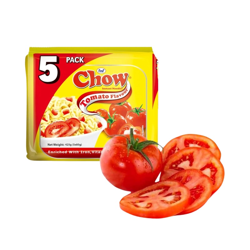 Chow Instant 2 Minute Noodles – Tomato Flavor With Seasonings (Pack Of 5 Packs X 85G) So Delicious Meal … Halal