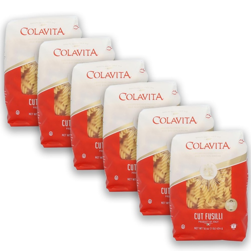 Colavita Cut Fusilli Pasta 1Lb – Pack Of 6 – Authentic Italian Pasta Made With 100% Durum Wheat Semolina – Ideal For Sauces, Sal