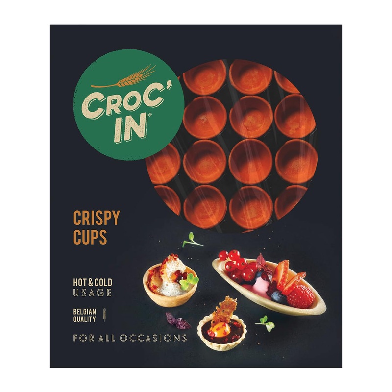 Croc’In – Orange Mini Tart Shells – Edible Appetizer Or Dessert Cups – Pastry Pans – Artisanal & Vegan Confection – 60 Pieces