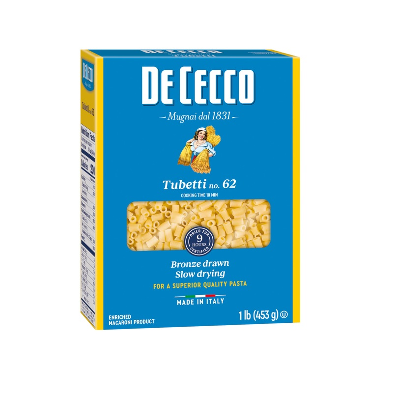 De Cecco Pasta, Tubetti No.62, Made In Italy, High In Proteing & Iron, Bronze Die, 16 Ounce (Pack Of 5)