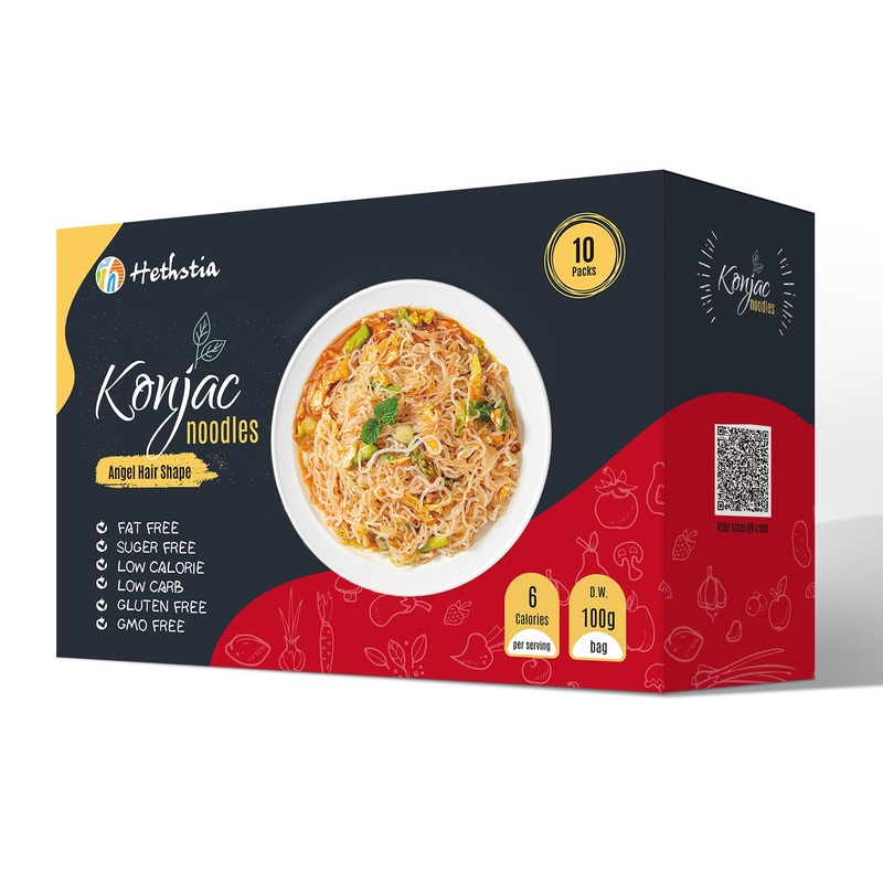 Hethstia Konjac Noodle – Ready-To-Eat Shirataki Angel Hair, Low Carb, Low Calorie, Keto, Vegan, Gluten-Free Asian Ramen, Sugar-F